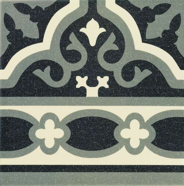 Керамическая плитка Mainzu Cenefa Florentine Black, цвет серый, поверхность матовая, квадрат, 200x200
