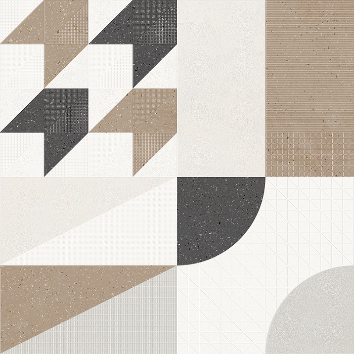 Декоративные элементы Lasselsberger Гуннар Декор 6032-0458, цвет белый коричневый чёрный, поверхность матовая, квадрат, 300x300