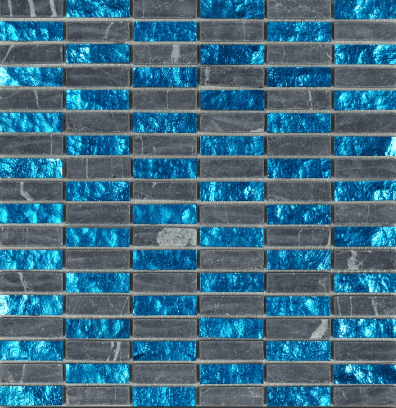 Мозаика Art & Natura Equilibrio 1548-01, цвет голубой, поверхность глянцевая, квадрат, 300x300