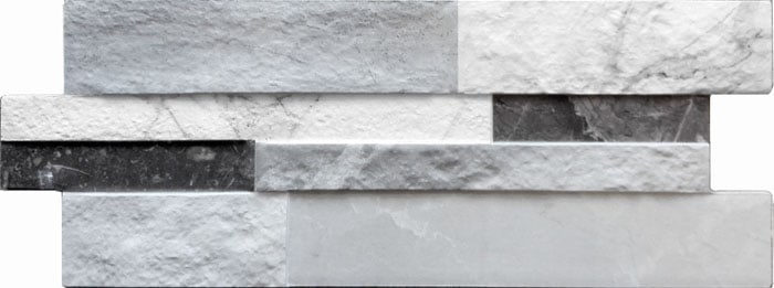 Керамогранит Keradom Marmi Mix, цвет белый серый чёрный, поверхность 3d (объёмная), прямоугольник, 160x400