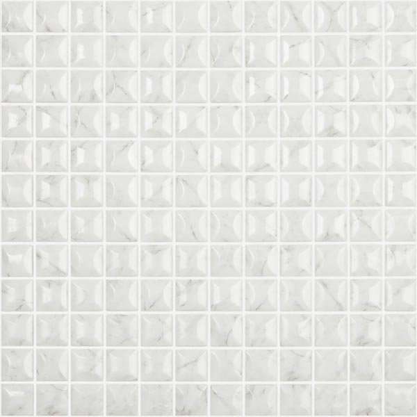 Мозаика Vidrepur Marble № 4300/B на сетке, цвет белый, поверхность матовая, квадрат, 317x317