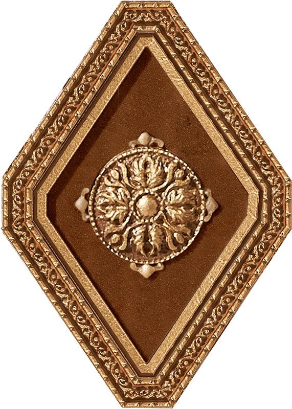 Вставки STN Ceramica Caledonia Inserto Circe Marron, цвет коричневый, поверхность глянцевая, прямоугольник, 105x145
