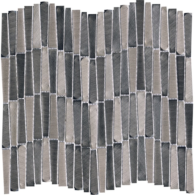 Мозаика L'Antic Colonial Gravity Aluminium Wave Metal Titanium L241716621, цвет серый бежевый, поверхность глянцевая, прямоугольник, 289x302