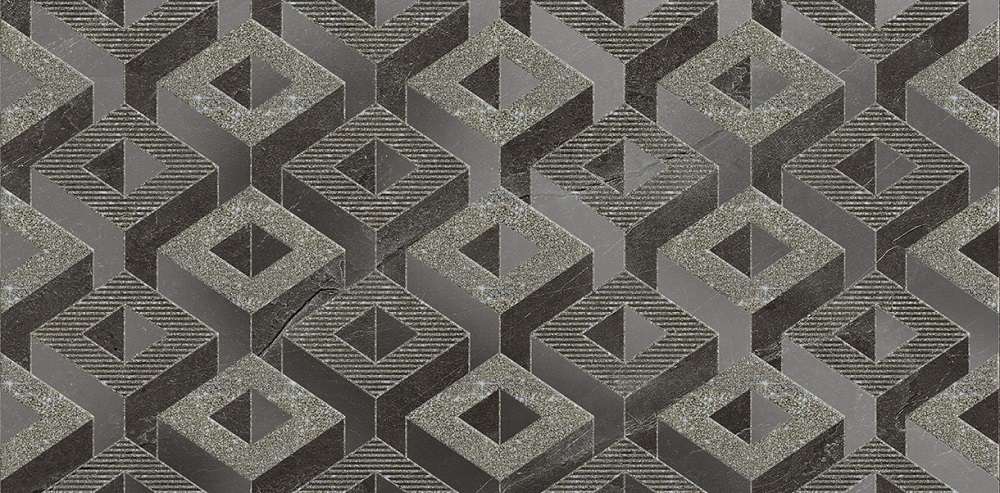 Декоративные элементы Нефрит керамика Мемори 04-01-1-10-03-18-1058-0, цвет серый чёрный, поверхность матовая, прямоугольник, 250x500