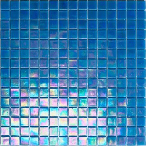 Мозаика Alma Mosaic Pearly PB310, цвет синий, поверхность глянцевая, квадрат, 200x200