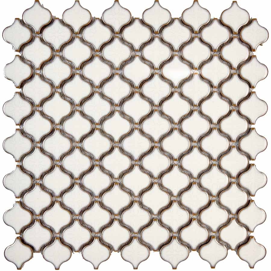 Мозаика Pixel Mosaic PIX625 Керамогранит (35х40 мм), цвет белый, поверхность глянцевая, прямоугольник, 255x273