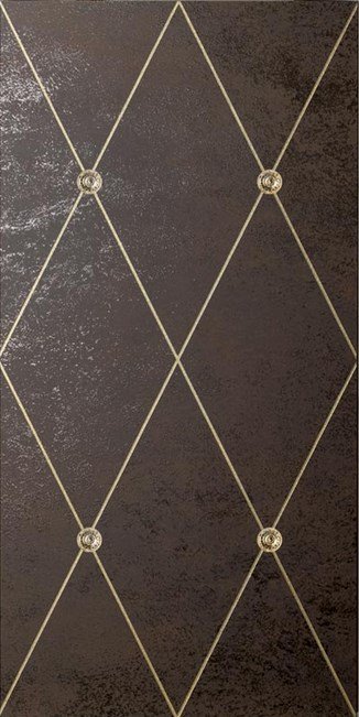 Декоративные элементы Petracers Ad Maiora Rhombus Fregio Oro Moro, цвет коричневый, поверхность матовая, прямоугольник, 500x1000