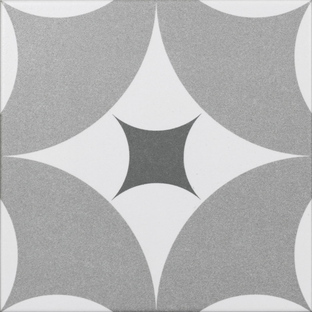 Керамогранит El Barco Acropolis Agora Grey, цвет белый серый, поверхность матовая, квадрат, 200x200