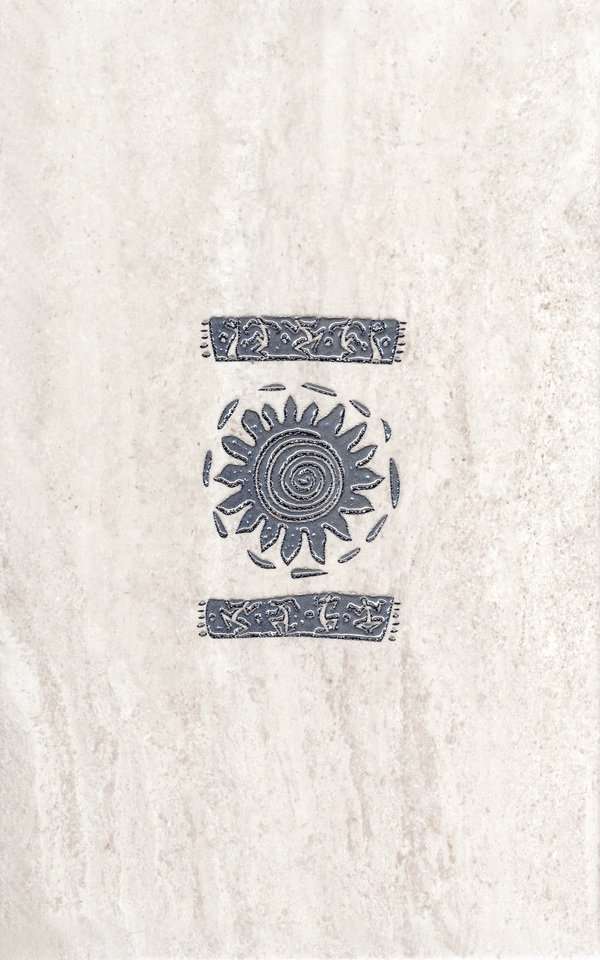 Декоративные элементы Terracotta Декор Sparta Солнце, цвет серый, поверхность матовая, прямоугольник, 250x400