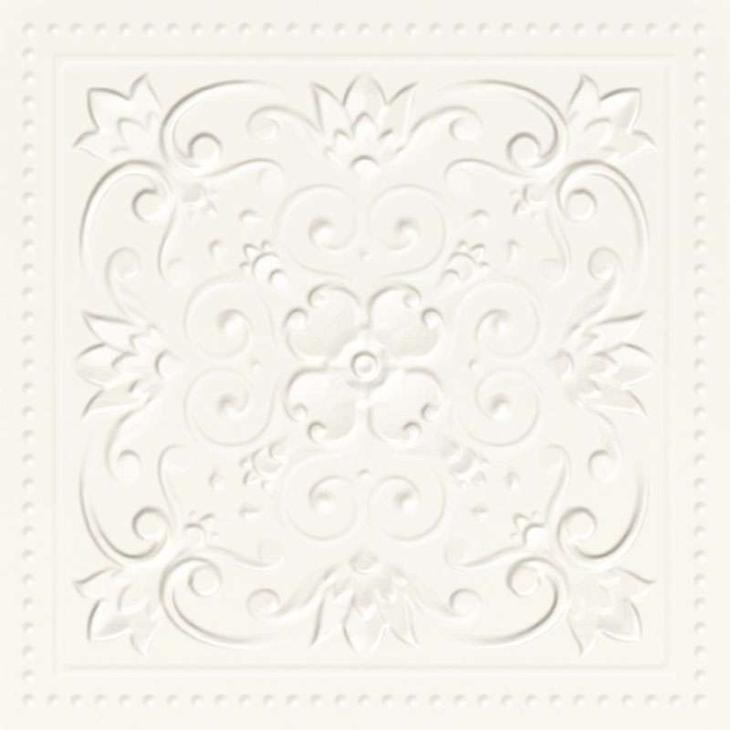 Керамическая плитка Paradyz Classy Chic Bianco Struktura B Sciana, цвет белый, поверхность матовая, квадрат, 198x198