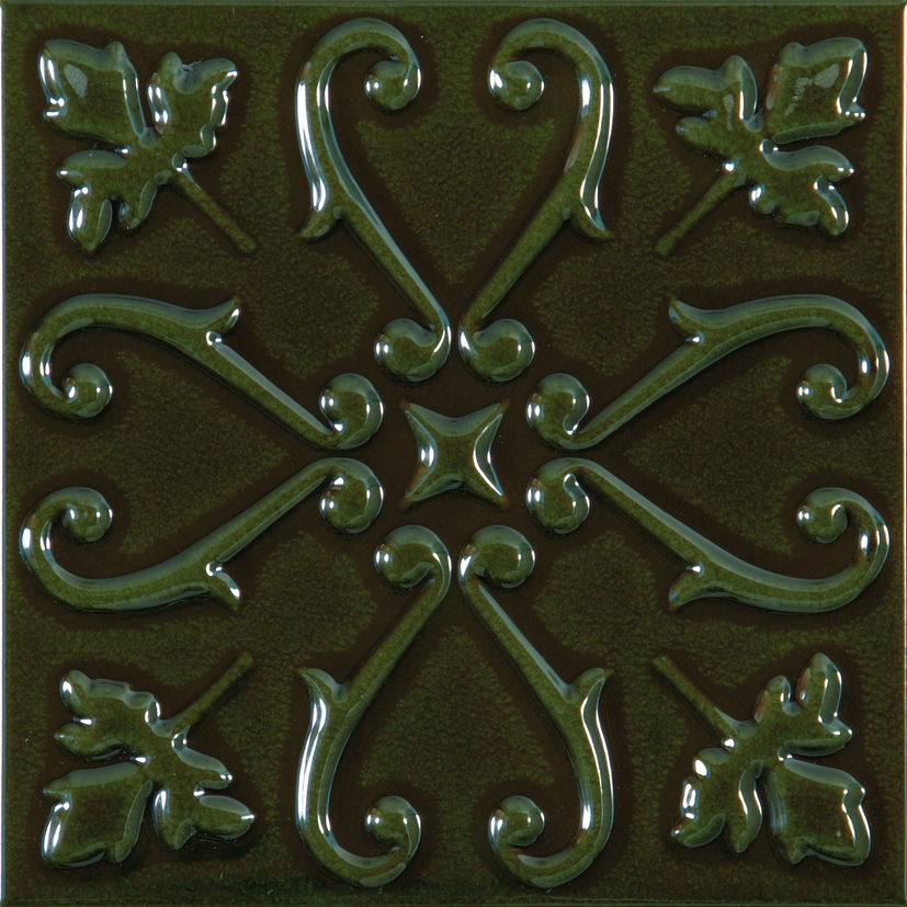 Керамическая плитка Aparici Trend Green, цвет зелёный, поверхность глянцевая, квадрат, 200x200
