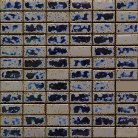 Мозаика Gaudi Brik-4(4), цвет синий, поверхность глянцевая, квадрат, 298x298