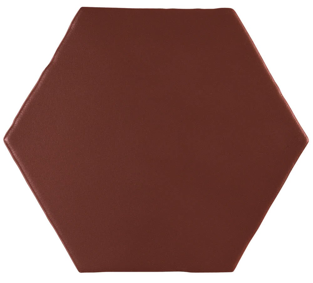 Керамическая плитка Cevica Marakech Granate Hexagon, цвет бордовый, поверхность матовая, шестиугольник, 150x150
