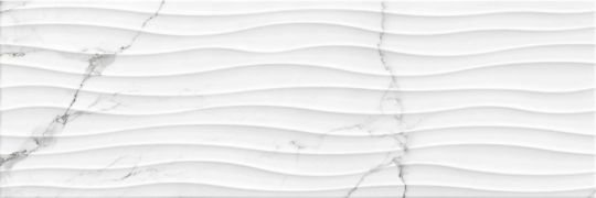 Керамическая плитка Cifre Statuario Relieve Sound Brillo, цвет белый, поверхность глянцевая, прямоугольник, 250x750