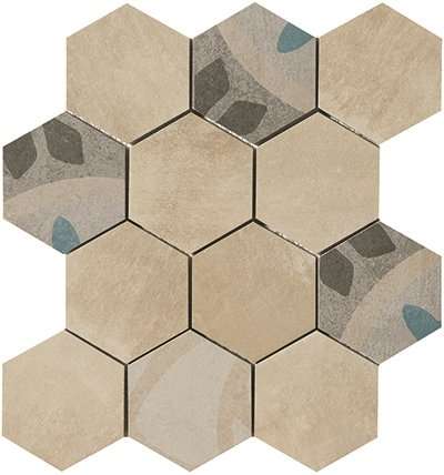 Керамогранит Pastorelli Shade Carpet Esagona Sabbia, цвет бежевый, поверхность матовая, квадрат, 300x300