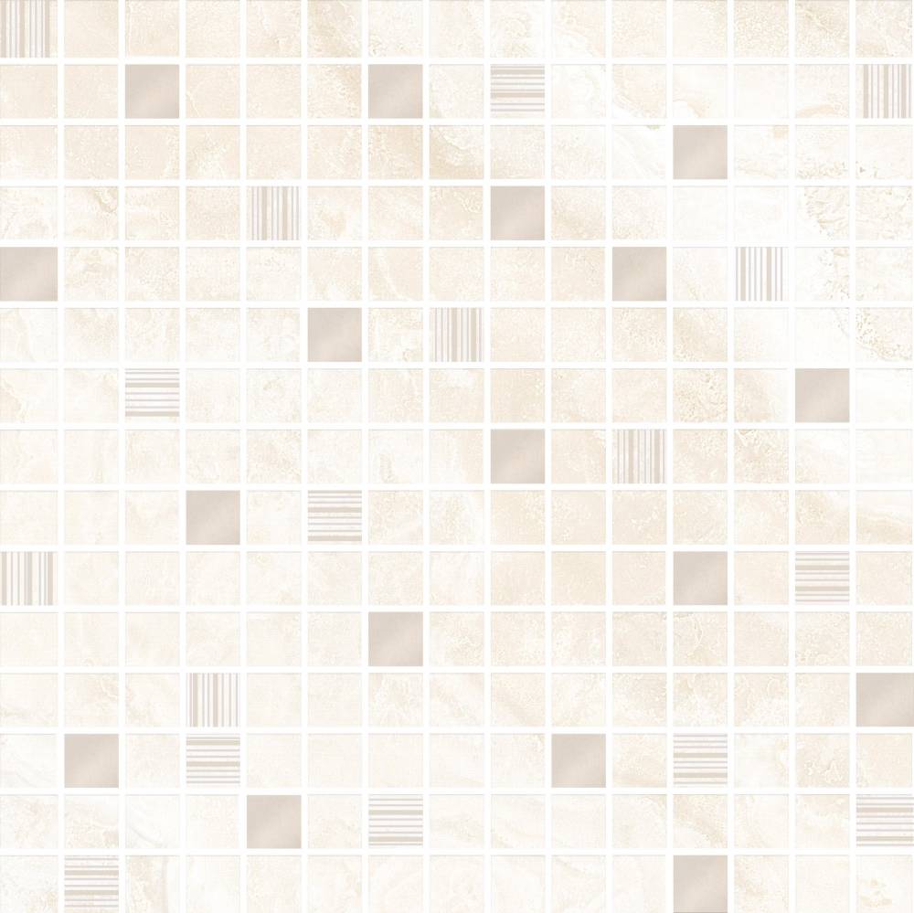 Мозаика Eurotile Crystile, цвет бежевый, поверхность глянцевая, квадрат, 295x295