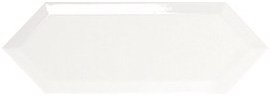 Керамическая плитка Maritima Eclipse White Brillo Bisel, цвет белый, поверхность глянцевая, шестиугольник, 100x300