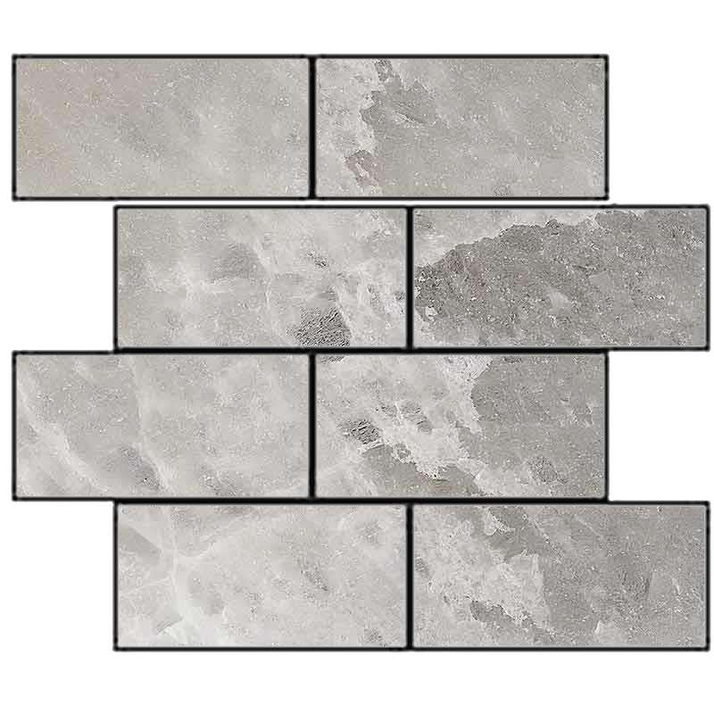 Мозаика Cerim Rock Salt Celtic Grey Muretto Sfalsato Luc 766761, цвет серый, поверхность полированная, квадрат, 300x300