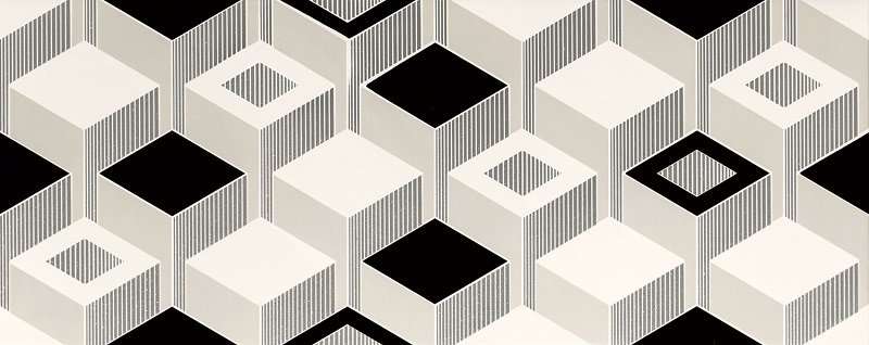 Декоративные элементы Tubadzin D-Colour 4, цвет чёрно-белый, поверхность сатинированная, прямоугольник, 298x748