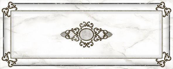 Декоративные элементы Europa Ceramica Statuario Clasico Decor, цвет чёрно-белый, поверхность глянцевая, прямоугольник, 200x500
