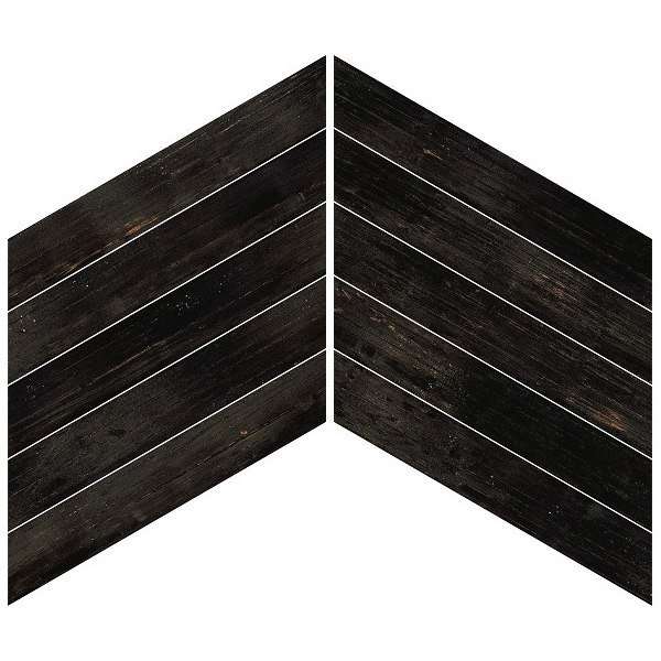Мозаика Versace Eterno Mos. Chevron Carbon 263190, цвет чёрный, поверхность натуральная, шеврон, 400x400