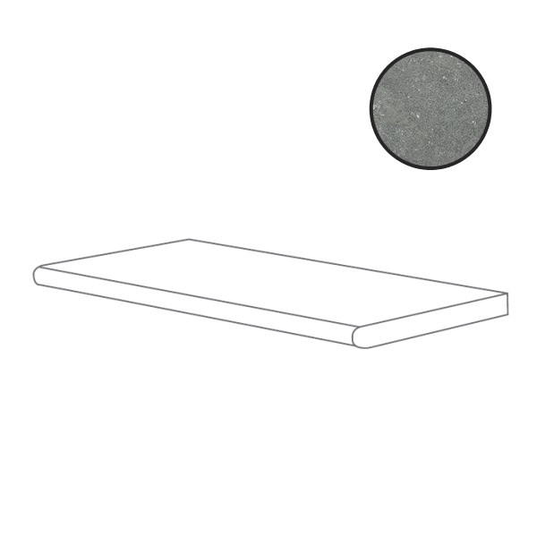 Ступени Flaviker X20 Nordik Stone Bullnose Grey 0007848, цвет серый, поверхность матовая, квадрат, 900x900