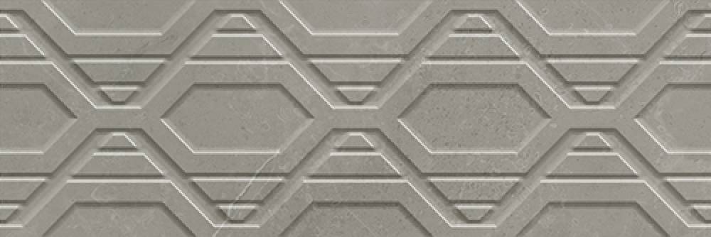 Декоративные элементы Azteca Dubai R90 Oxo Taupe, цвет серый, поверхность глянцевая, прямоугольник, 300x900