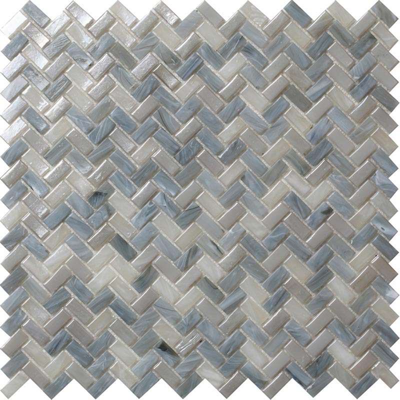 Мозаика Alma Mosaic Glamour AHB-02, цвет серый, поверхность глянцевая, прямоугольник, 302x303