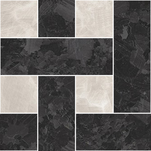 Мозаика Versace Meteorite Mos.Chest Nat Nero/Bianco 47430, цвет белый чёрный, поверхность натуральная, квадрат, 300x300