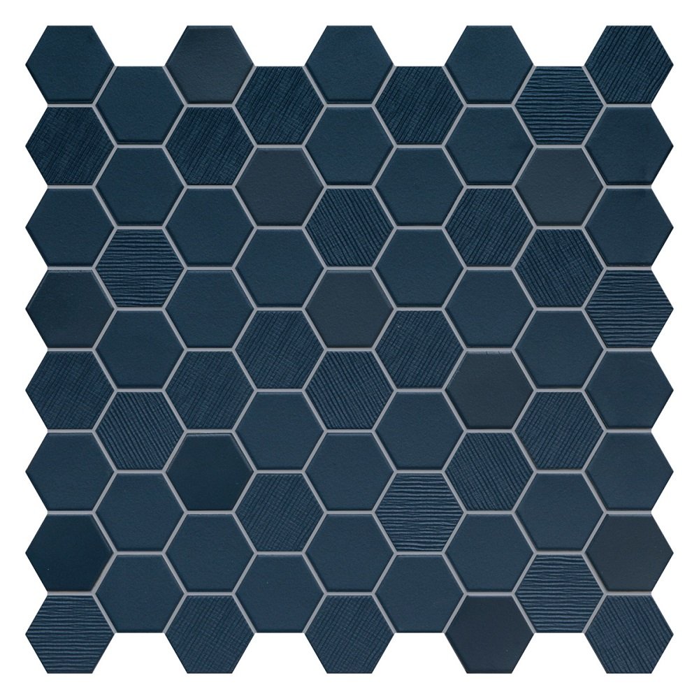 Мозаика Terratinta Hexa Deep Navy TTBST04MHMIX, цвет синий, поверхность матовая, шестиугольник, 316x316
