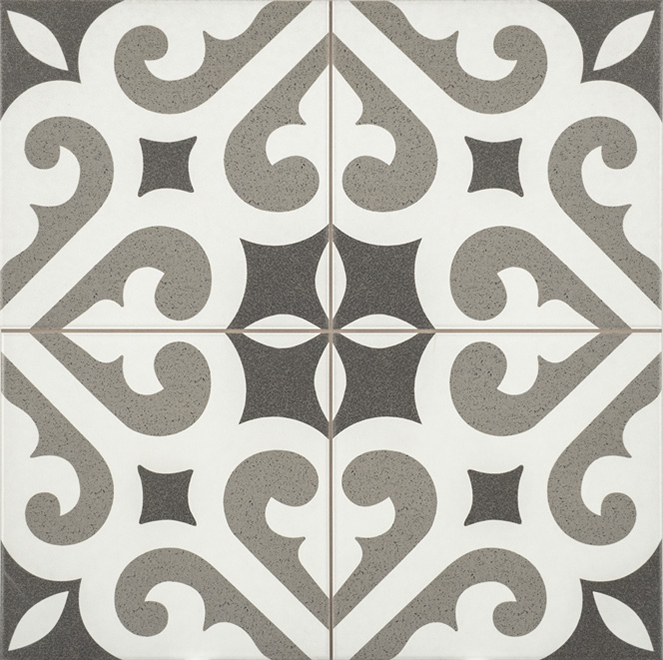 Керамогранит Etili Seramik Verona Grey Pre-Cut, цвет чёрно-белый, поверхность матовая, квадрат, 450x450