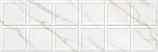 Керамическая плитка Cifre Essential Relieve Bari Ducale Brillo rect., цвет белый, поверхность глянцевая, прямоугольник, 300x900