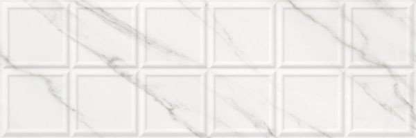 Керамическая плитка Cifre Essential Relieve Bari Ducale Brillo rect., цвет белый, поверхность глянцевая, прямоугольник, 300x900
