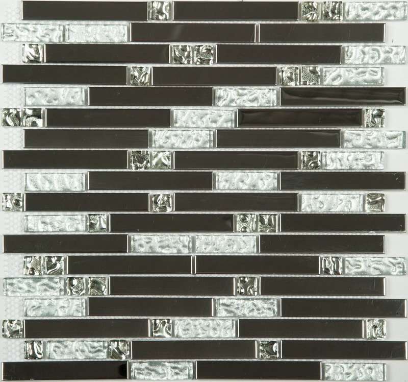 Мозаика NS Mosaic MS-605, цвет серый, поверхность глянцевая, прямоугольник, 305x298