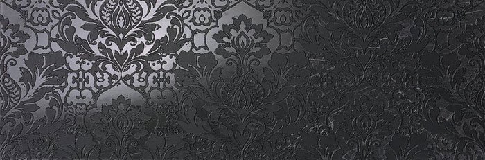 Декоративные элементы Fap Roma Classic Damasco Nero Reale Ins. fOAG, цвет чёрный, поверхность глянцевая, прямоугольник, 305x915