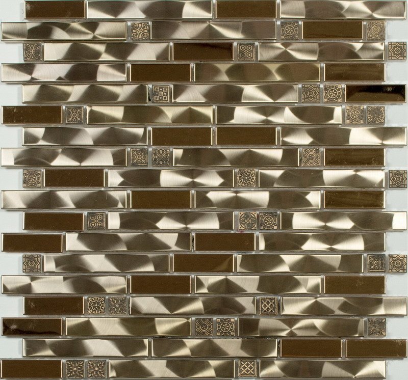 Мозаика NS Mosaic MS-609, цвет металлик, поверхность матовая, прямоугольник, 305x298