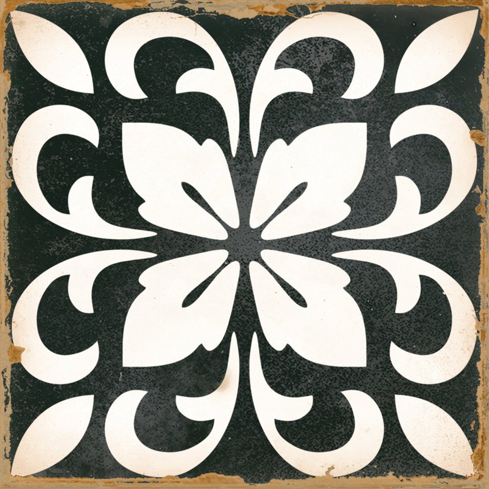 Керамическая плитка Harmony Casablanca Rialto 29418, цвет чёрно-белый, поверхность матовая, квадрат, 125x125