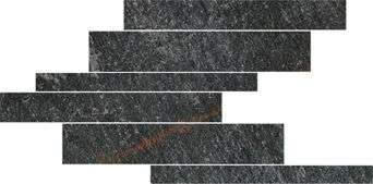 Мозаика Floor Gres Walks Black Modulo List. Sfals. Soft 729500, цвет чёрный, поверхность матовая, прямоугольник, 210x400