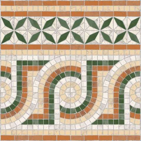 Декоративные элементы Vives Via Appia Cenefa Nola Verde, цвет разноцветный, поверхность полированная, квадрат, 435x435