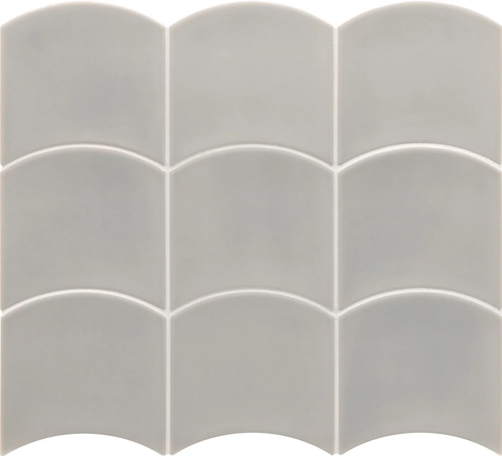 Керамическая плитка Equipe Wave Grey Owl 28834, цвет серый, поверхность глянцевая, чешуя, 120x120