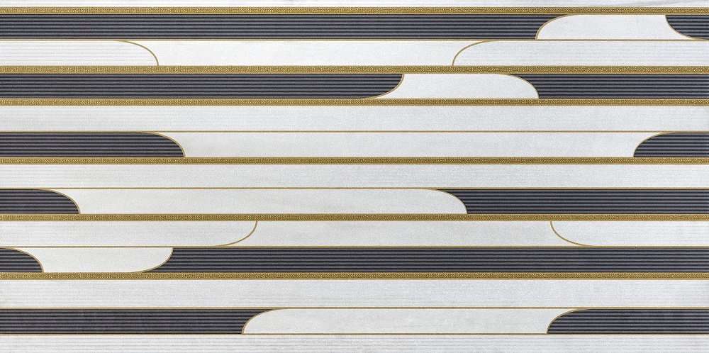 Декоративные элементы Serenissima Showall 01 Art Deco Rett 1069815, цвет белый синий золотой, поверхность матовая, прямоугольник, 600x1200