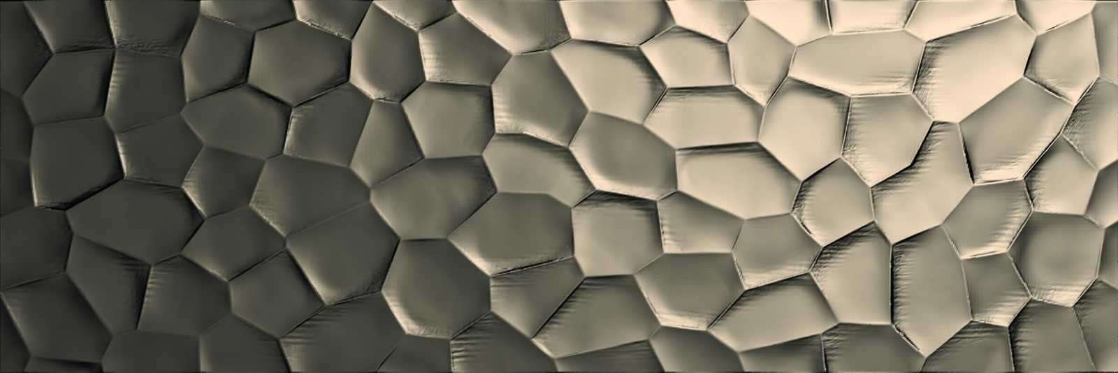 Керамическая плитка Marazzi Italy Essenziale Struttura Deco 3D Metal M09S, цвет металлик, поверхность 3d (объёмная), прямоугольник, 400x1200