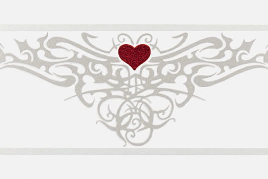 Бордюры Petracers Gran Gala Listello Tattoo Heart Bianco, Италия, прямоугольник, 210x315, фото в высоком разрешении