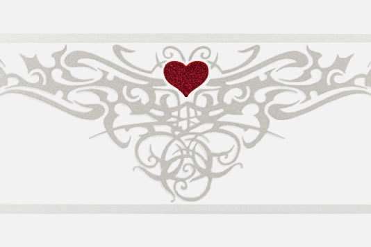 Бордюры Petracers Gran Gala Listello Tattoo Heart Bianco, цвет белый, поверхность глянцевая, прямоугольник, 210x315