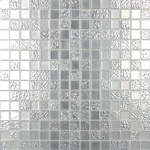 Мозаика Alma Mosaic Смеси 20 Leda GM, цвет серый, поверхность глянцевая, квадрат, 327x327