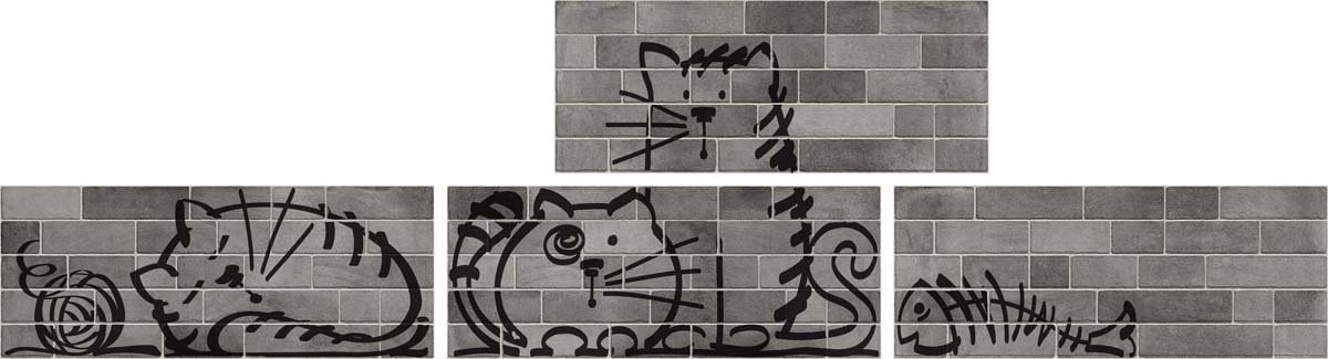 Декоративные элементы Vives Marlon Nuney-4 Grafito, цвет серый, поверхность матовая, прямоугольник, 200x500