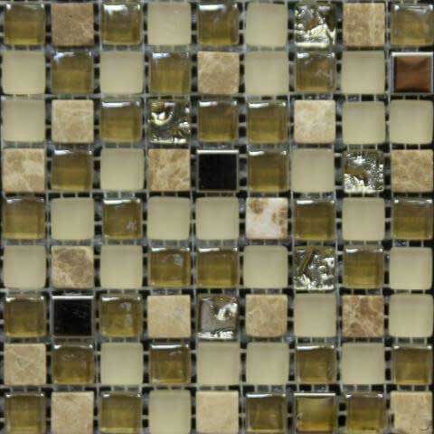 Мозаика Bars Crystal Mosaic Смеси с металлом GHT 46 (15x15 mm), цвет разноцветный, поверхность глянцевая, квадрат, 300x300