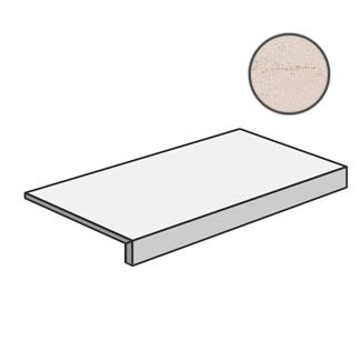 Ступени Ariana Concrea Plain White Gra. Top Ret PF60003077, цвет белый, поверхность матовая, прямоугольник с капиносом, 320x1200