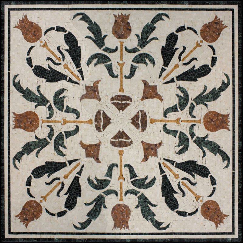 Мозаика Natural Mosaic Мозаичные ковры PH-09, цвет разноцветный, поверхность полированная, квадрат, 1000x1000
