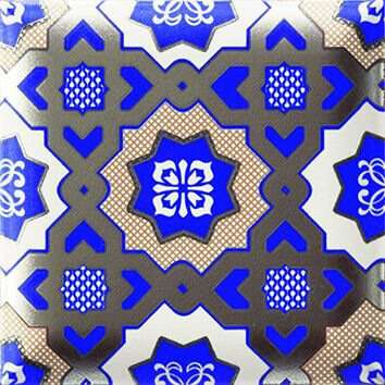 Керамическая плитка Mainzu Nilo Blu Decor, цвет синий, поверхность глянцевая, квадрат, 150x150